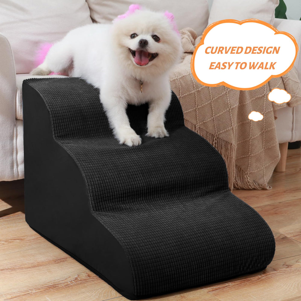 Aodisman pet stairs on sofa showing non-slip confidence for small pets