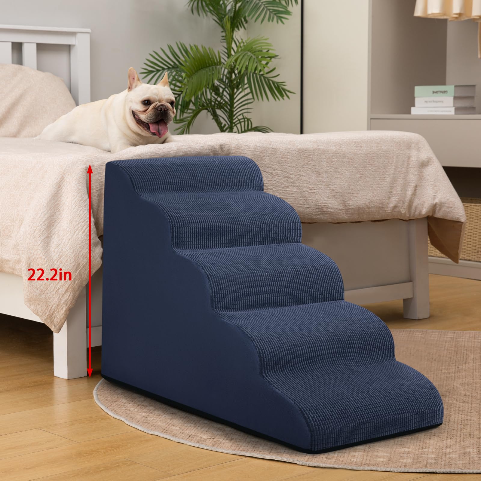 Aodisman blue cover with zipper on stairs shows easy washing.