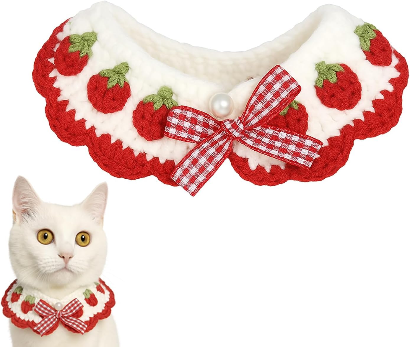Aoeeki cat collar breakaway close-up crochet texture for gentle wear.