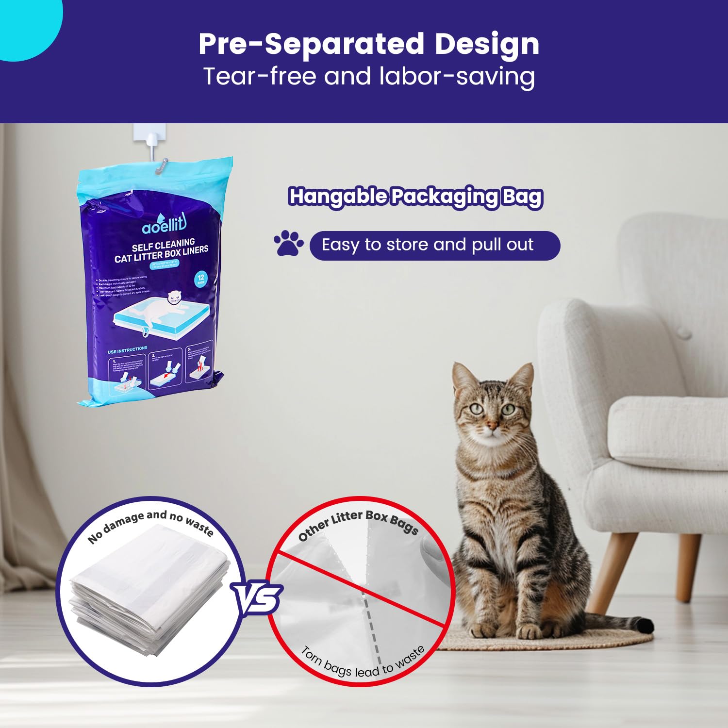 AOELLIT odor-control feature helps maintain a fresher-feeling litter area.