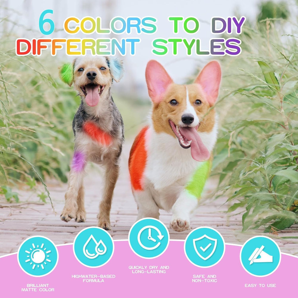 AOFEGRLT dog hair dye color choices display for creative looks
