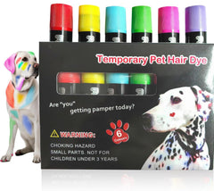 AOFEGRLT pack 6 dog hair dye packshot showing vibrant colors for pets