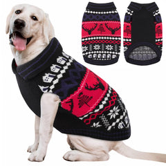 AOFITEE dog Christmas sweater red front view showcasing festive design and warm cozy feel.