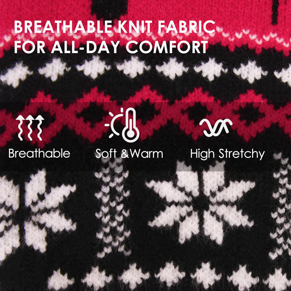 AOFITEE dog Christmas sweater red holiday patterns evoke festive mood during walks.