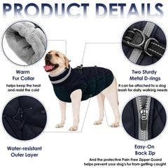 AOFITEE dog coat elastic abdomen design for easy on and off.