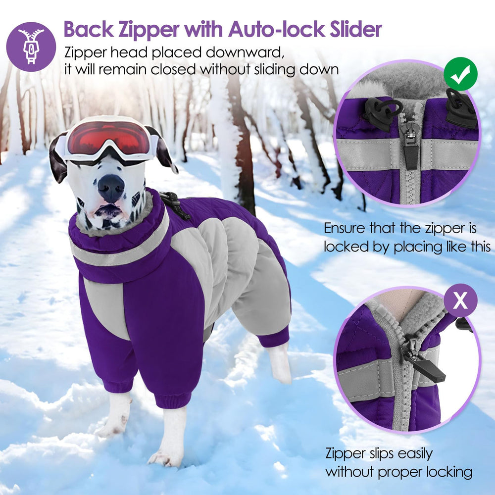 AOFITEE dog coat full-body coverage with four legs for warmth.