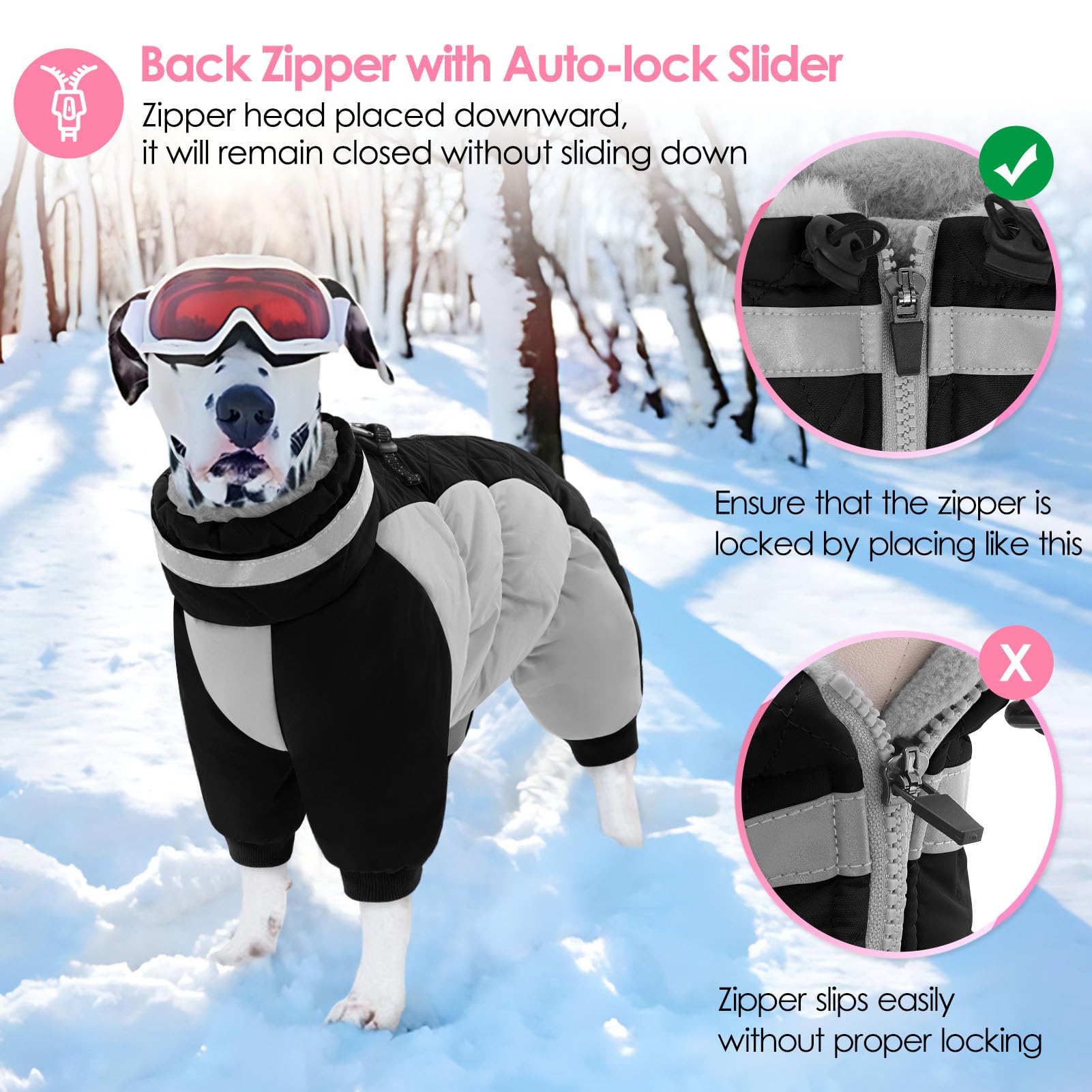 AOFITEE full-body coat keeps dogs warm from head to tail