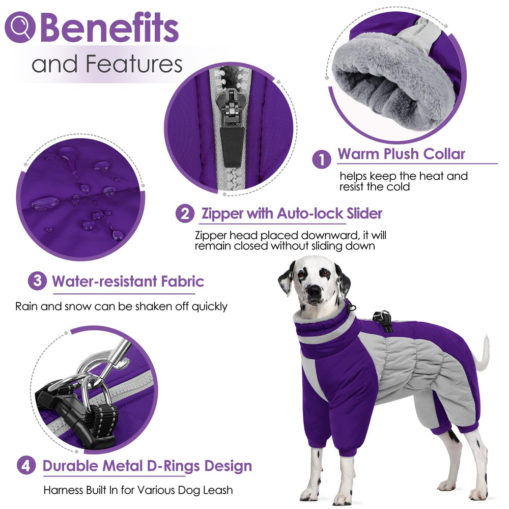 AOFITEE dog coat reflective neckline ensures visibility during night walks.