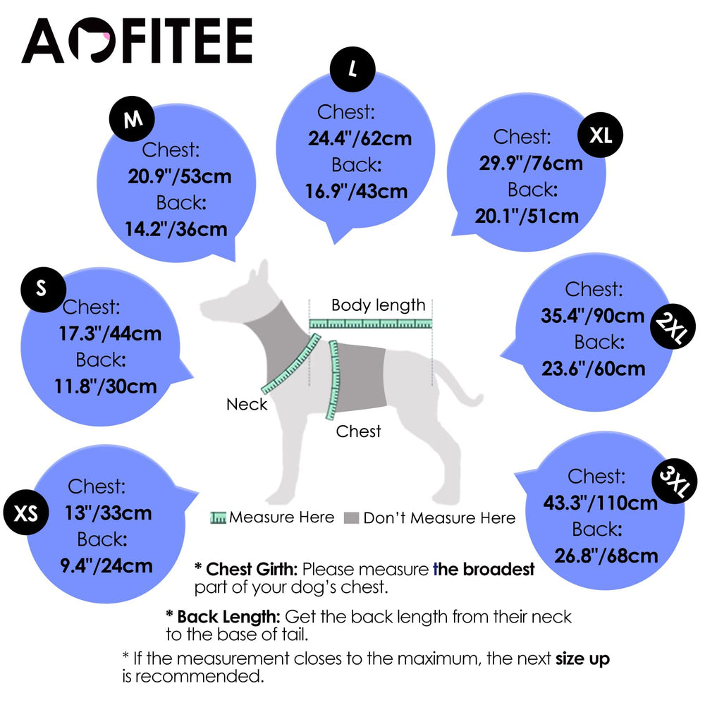 AOFITEE dog coat reflective neckline boosts visibility at night.
