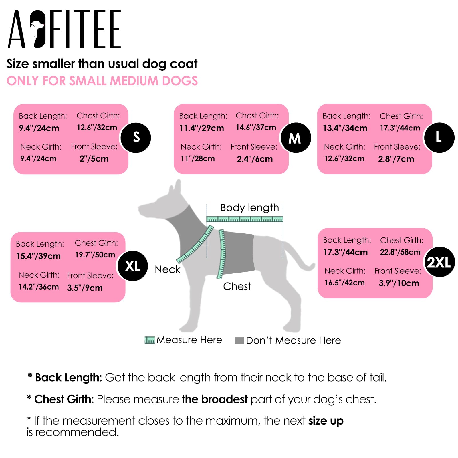 AOFITEE dog coat warm-collar elastic-cuffs ensures snug fit and wind protection.