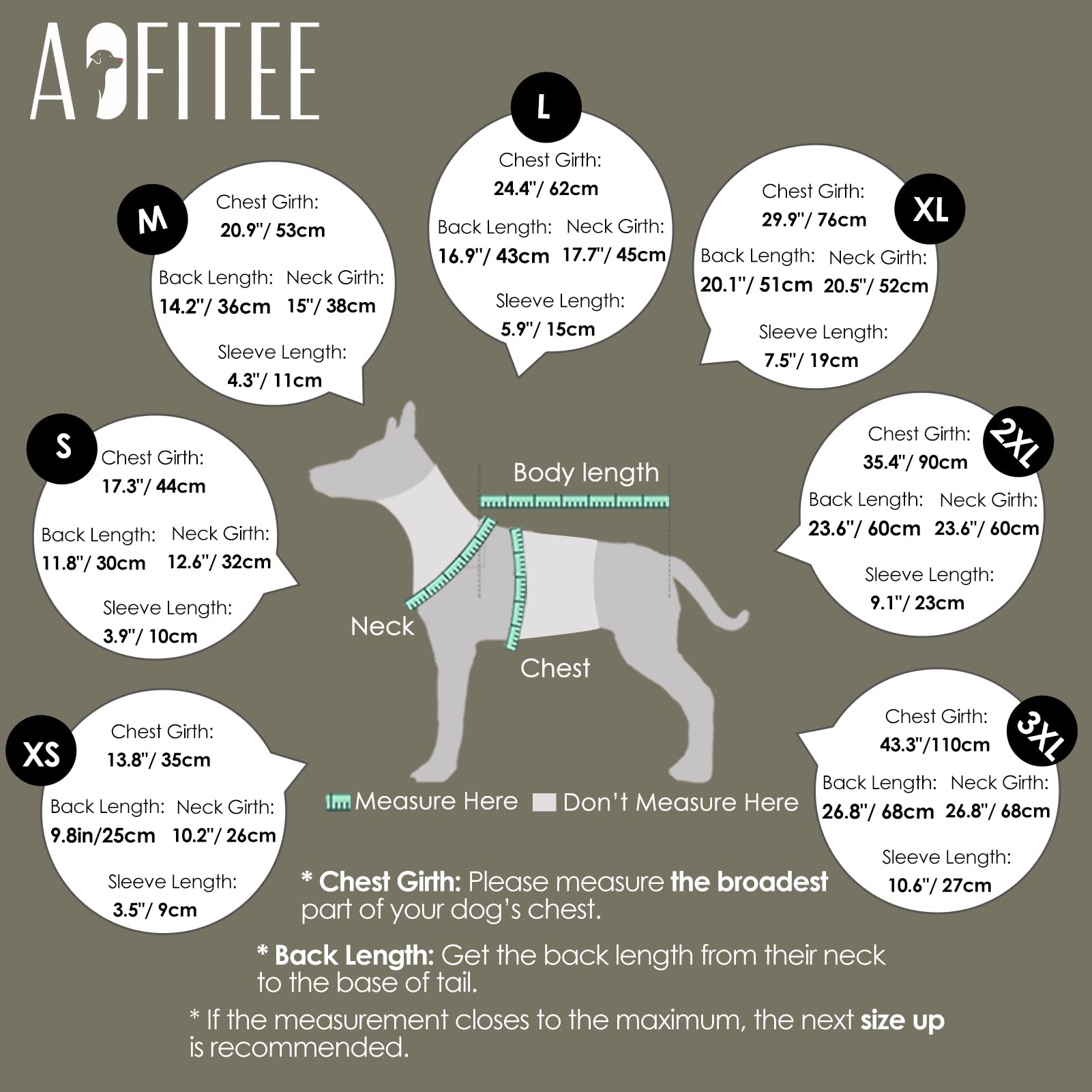 AOFITEE dog coat zipper back close-up with guard protects fur