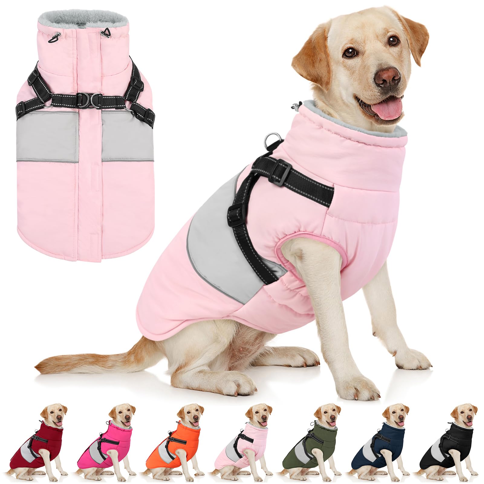 AOFITEE dog coat waterproof shell demonstrates weather protection for rainy walks