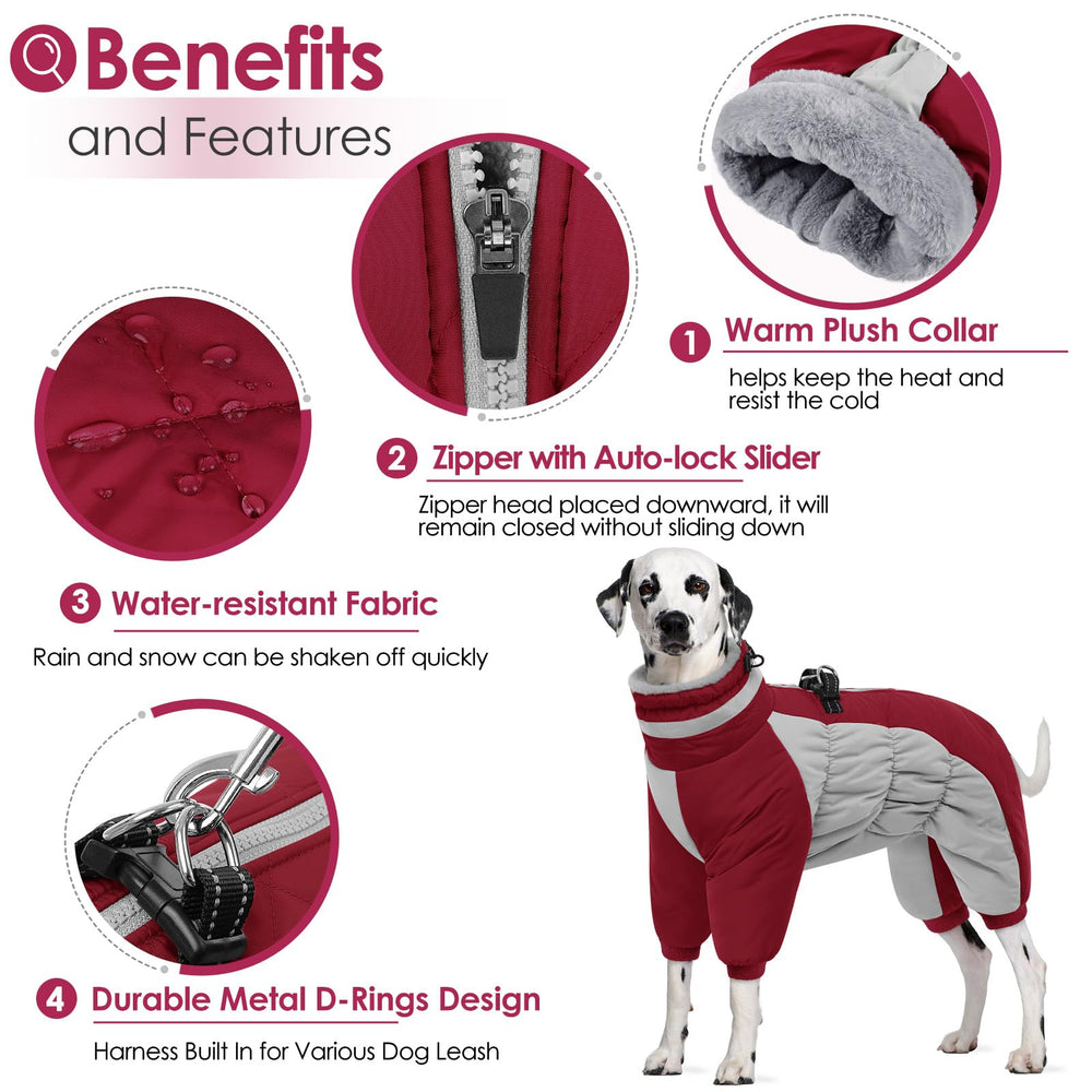 AOFITEE dog coat reflective neckline enhances visibility for night walks