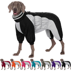 AOFITEE dog coat winter back view showing full-body coverage for cold weather outings
