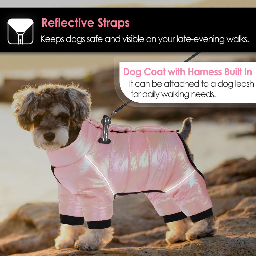 AOFITEE dog coat zip-snap-closure enables easy on/off without fuss.