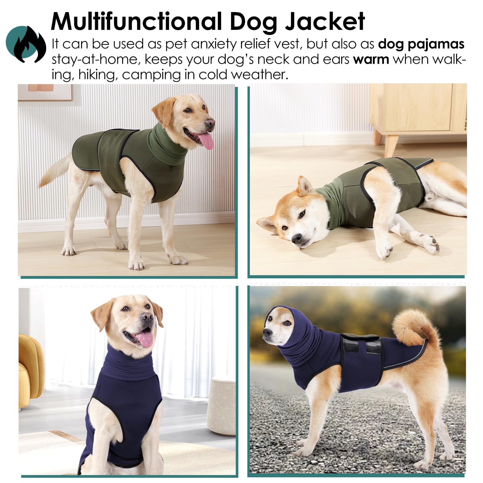 AOFITEE dog anxiety vest during fireworks to reduce stress