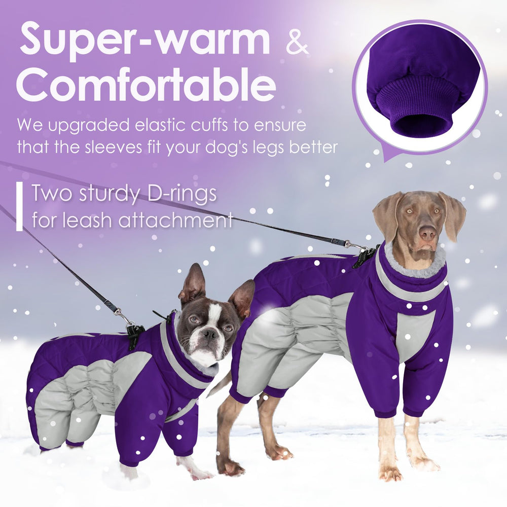 AOFITEE dog jacket harness built-in front view highlights secure control during walks.