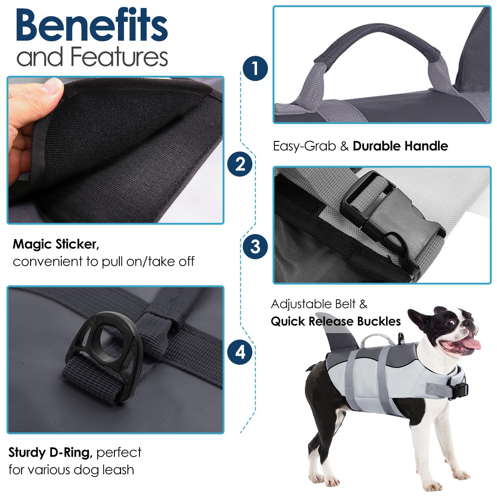AOFITEE life jacket available in five sizes to fit most dogs.