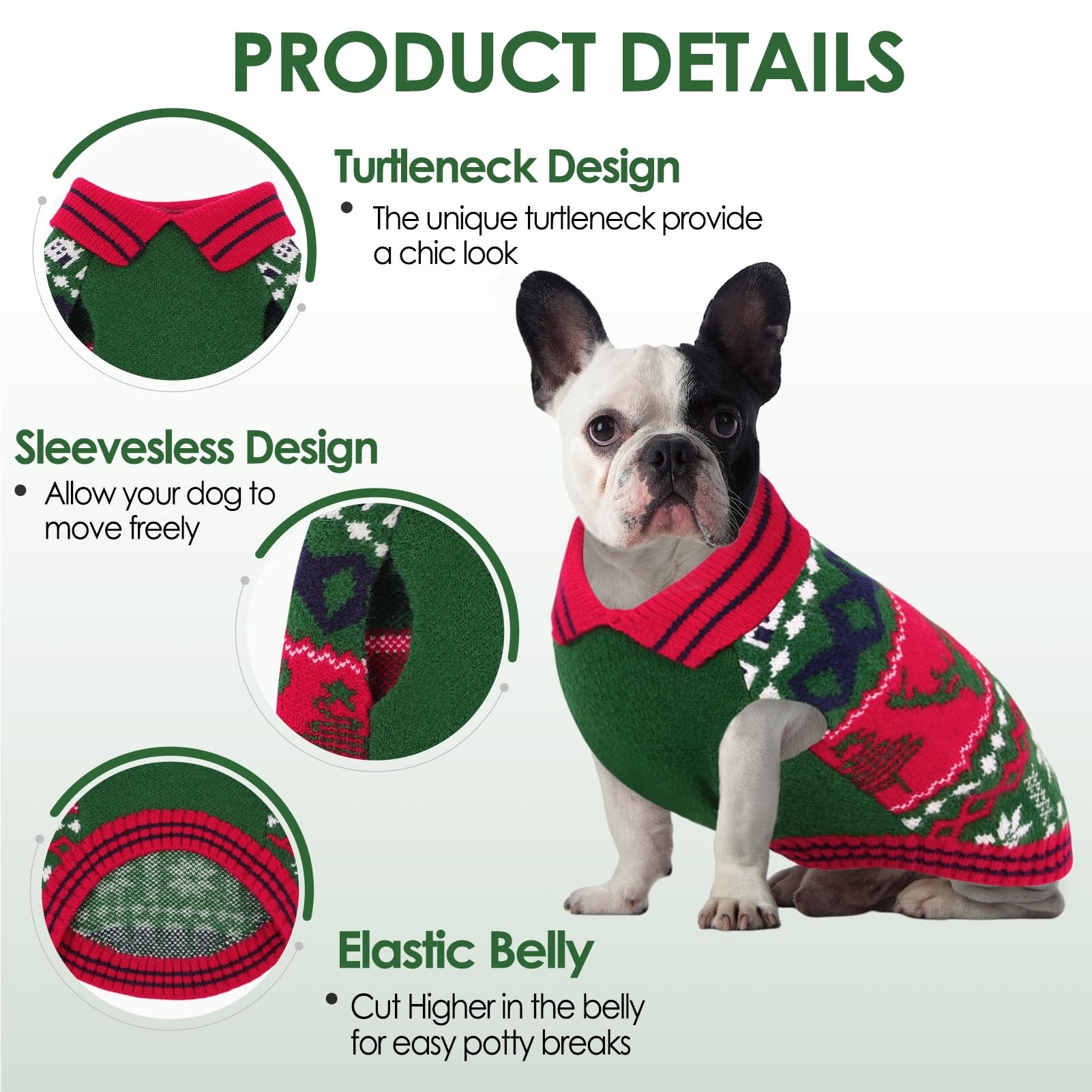 AOFITEE holiday patterns dog sweater with trees and snowflakes for festive mood