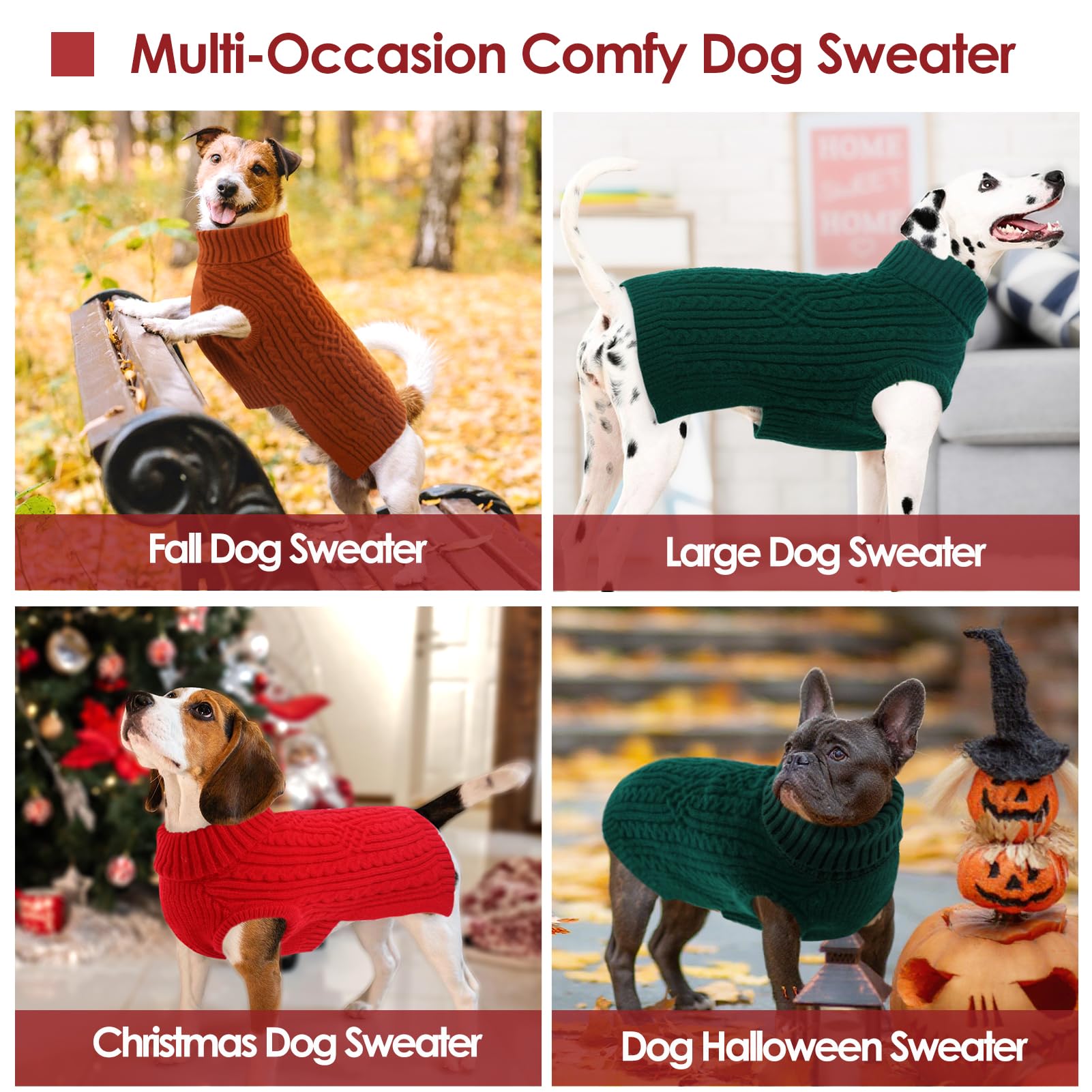 AOFITEE size chart shows six options for small breeds.