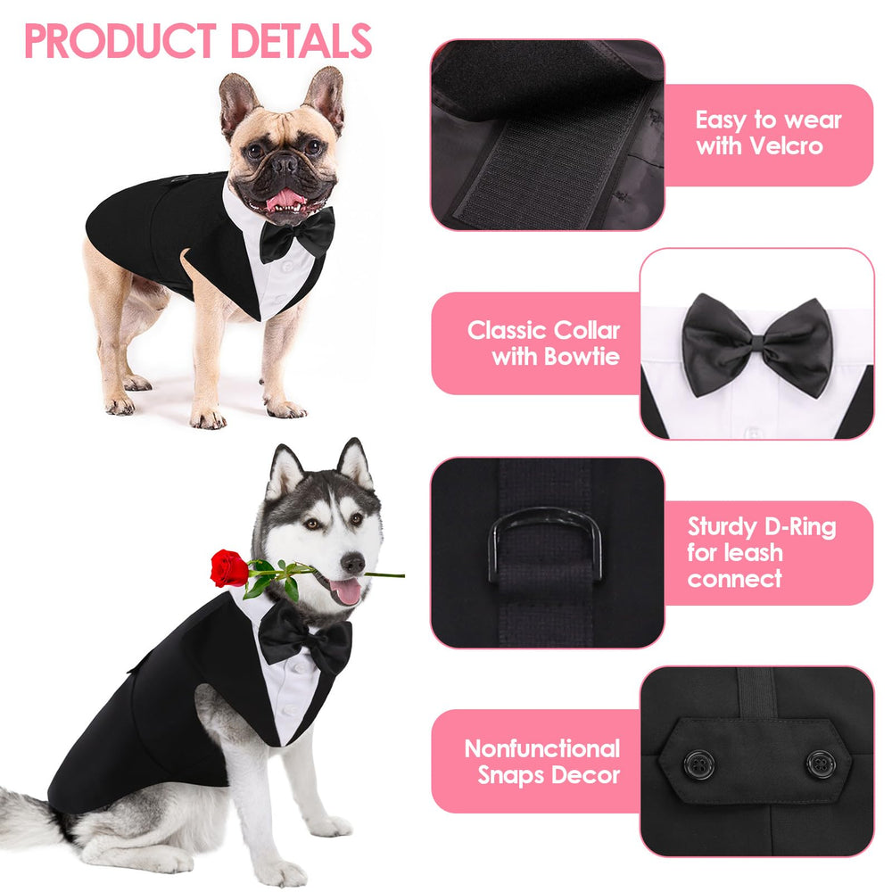AOFITEE dog tuxedo coattail cut enabling comfortable movement during celebrations