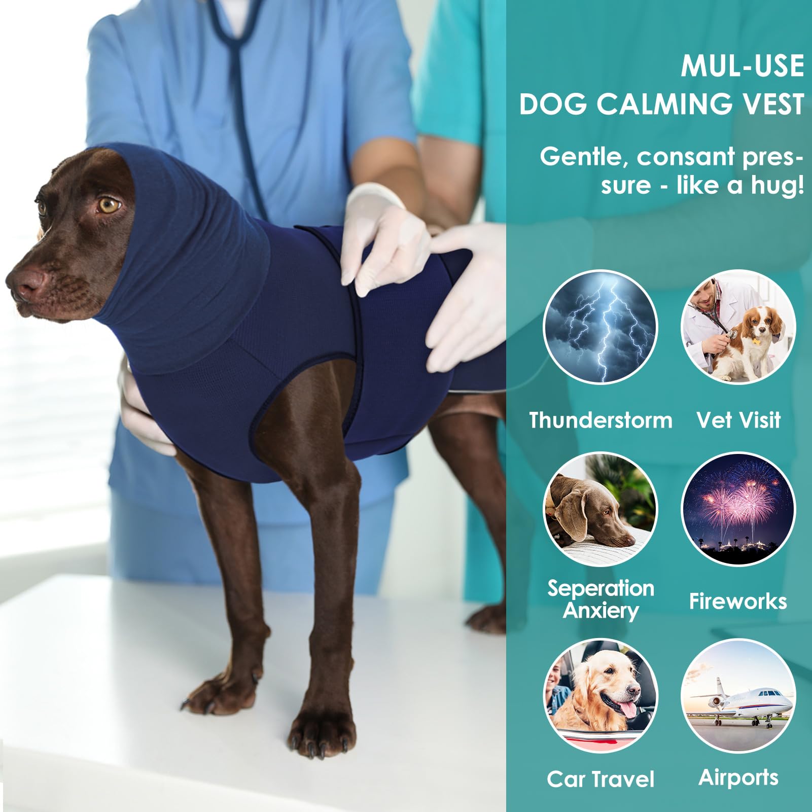 AOFITEE dog vest with reflective strips for safer night walks