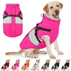 AOFITEE Dog Winter Coat front view with cozy fleece lining for chilly walks.