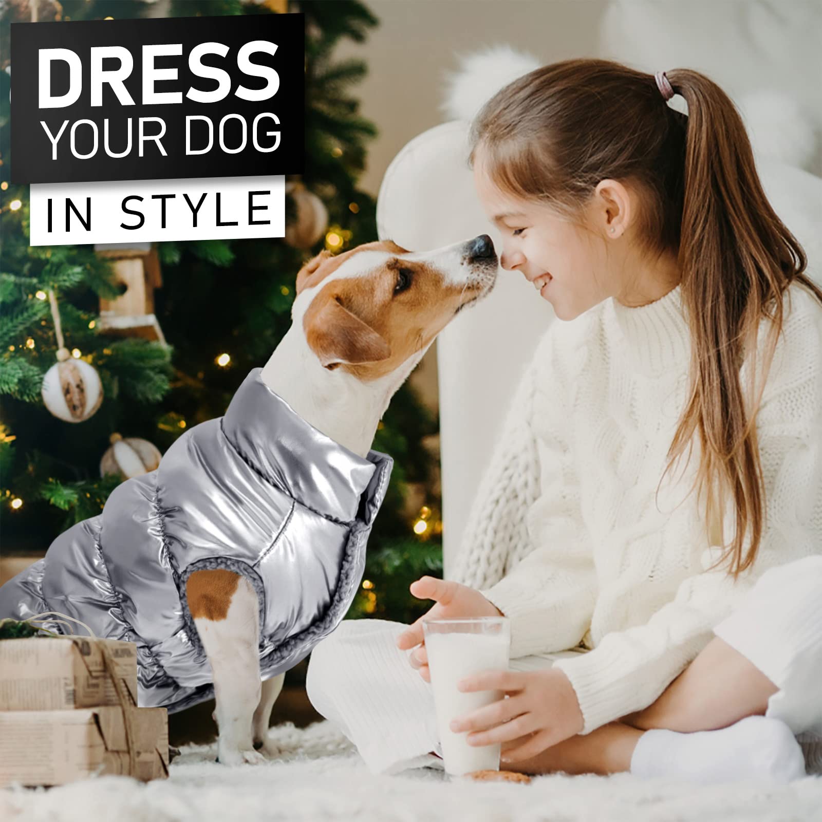 AOFITEE dog winter coat machine washable for easy cleanup after snowy walks