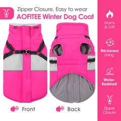 AOFITEE Dog Winter Coat waterproof shell protects against wind and snow.