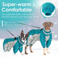 AOFITEE fullbody coat harness built-in enables convenient leash integration.