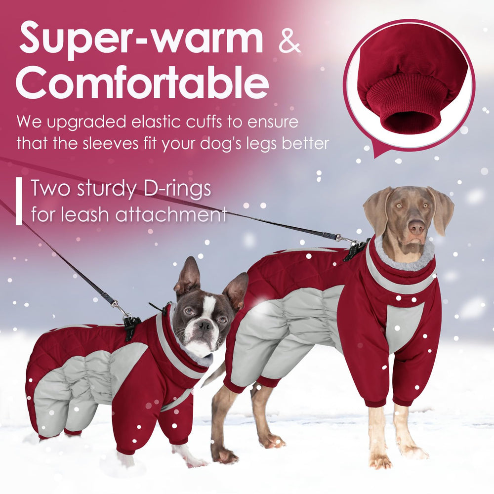 AOFITEE fullbody dog coat side view demonstrates windproof outer layer during chilly strolls