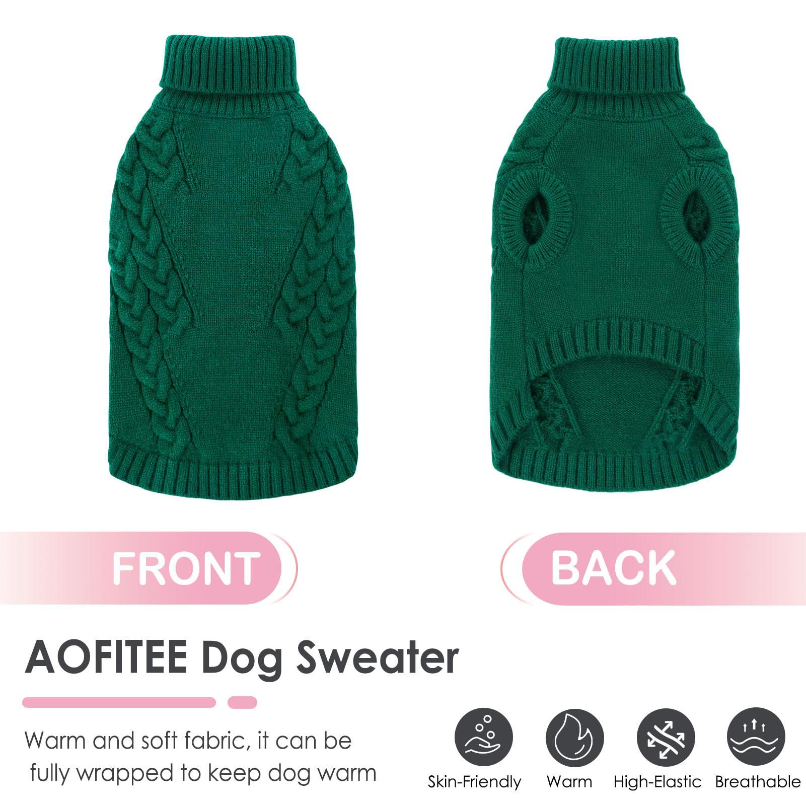 AOFITEE pullover dog sweater easy on and off design