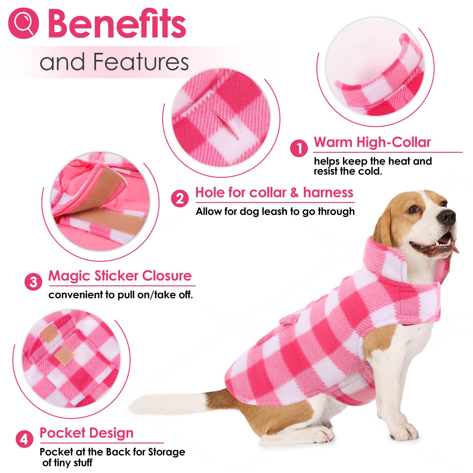 AOFITEE reversible dog coat offers two stylish looks to match outfits.
