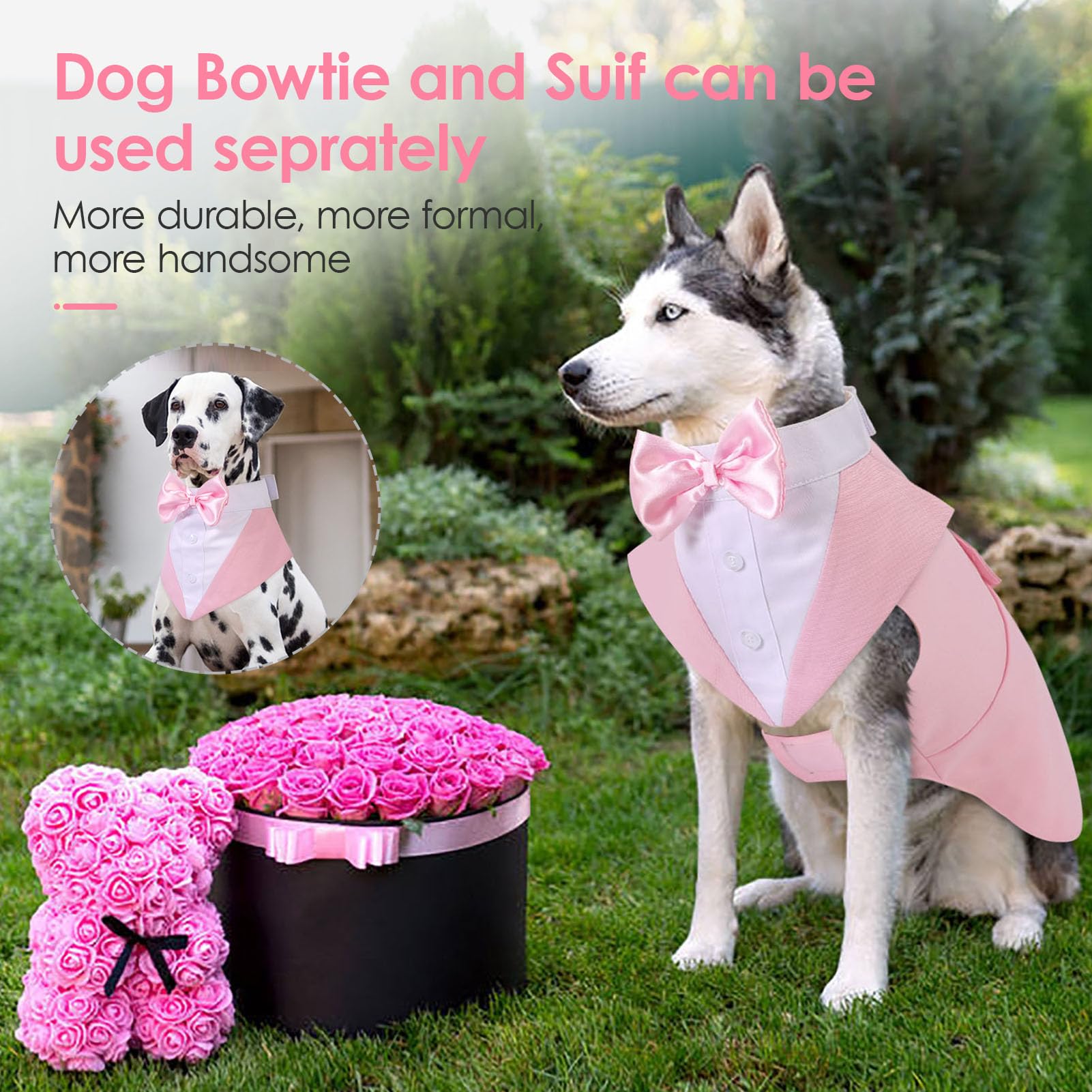 AOFITEE traje formal para perro dos piezas con bandana