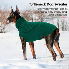 AOFITEE warm knit dog sweater close-up shows soft texture