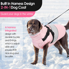 AOFITEE waterproof dog jacket protects against wind and rain.
