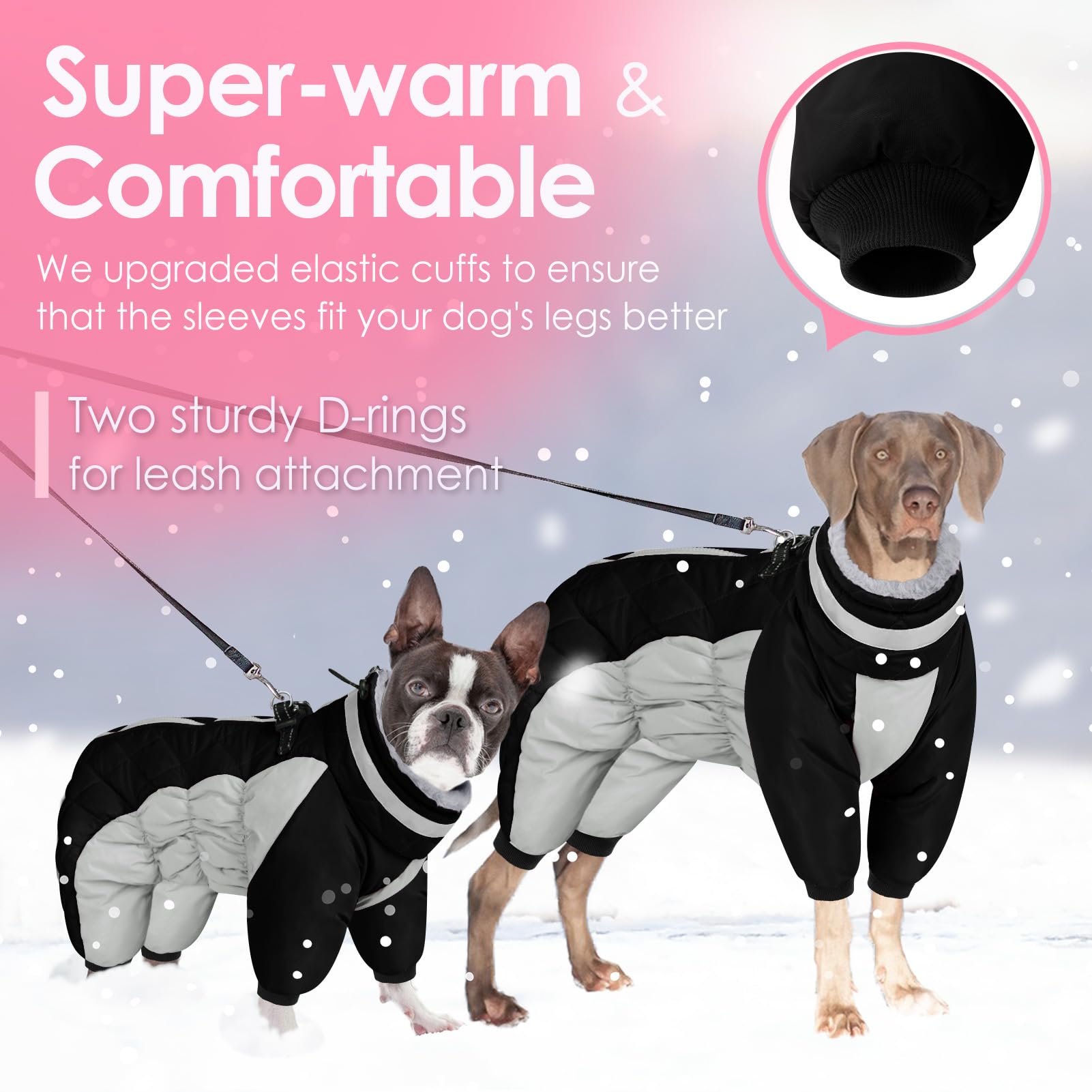 AOFITEE coat shows chest girth sizing to help choose the right fit