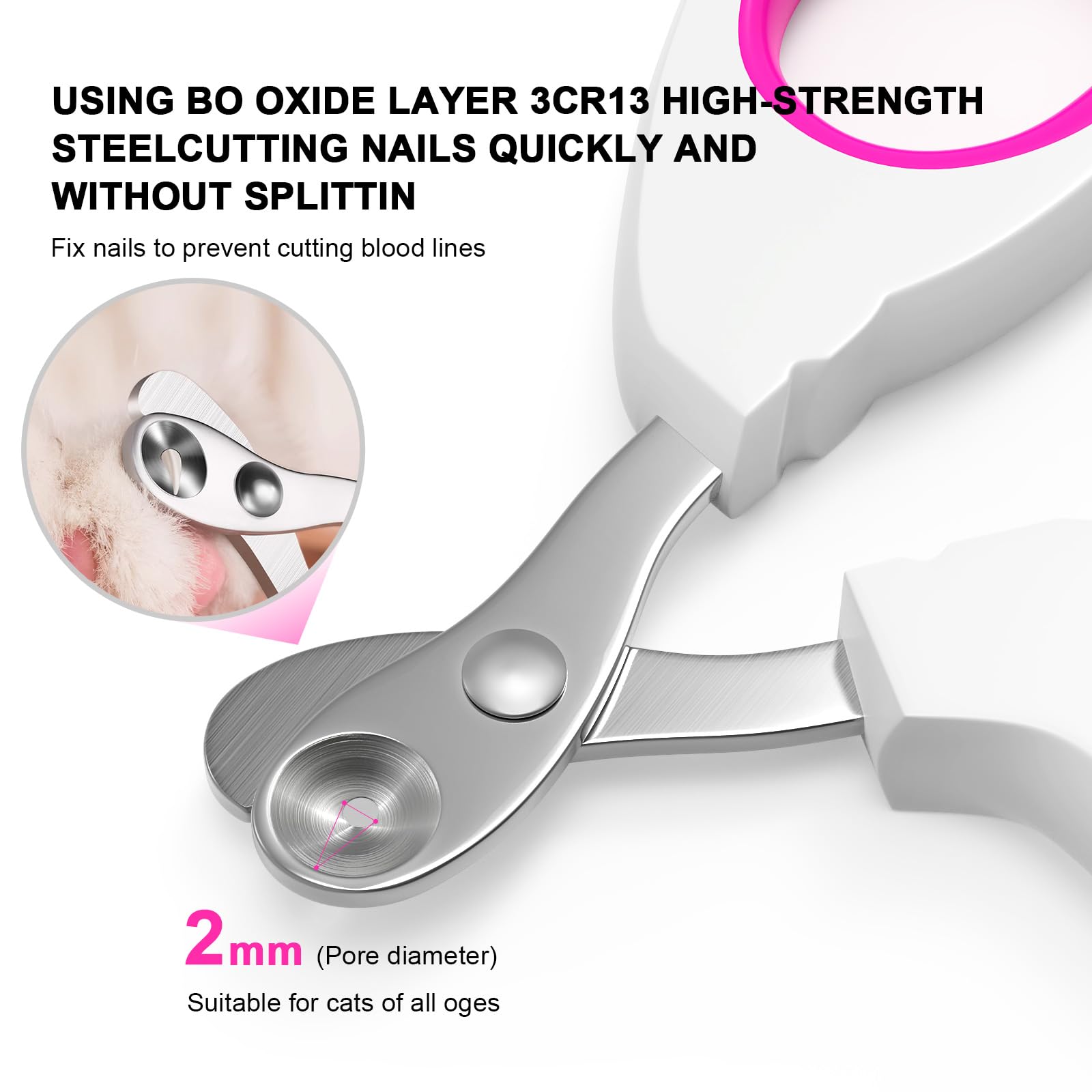 Aogeili cat nail clipper anti-slip handle for steady trimming