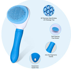 Aogeili pet grooming tool removing loose fur from a coat.