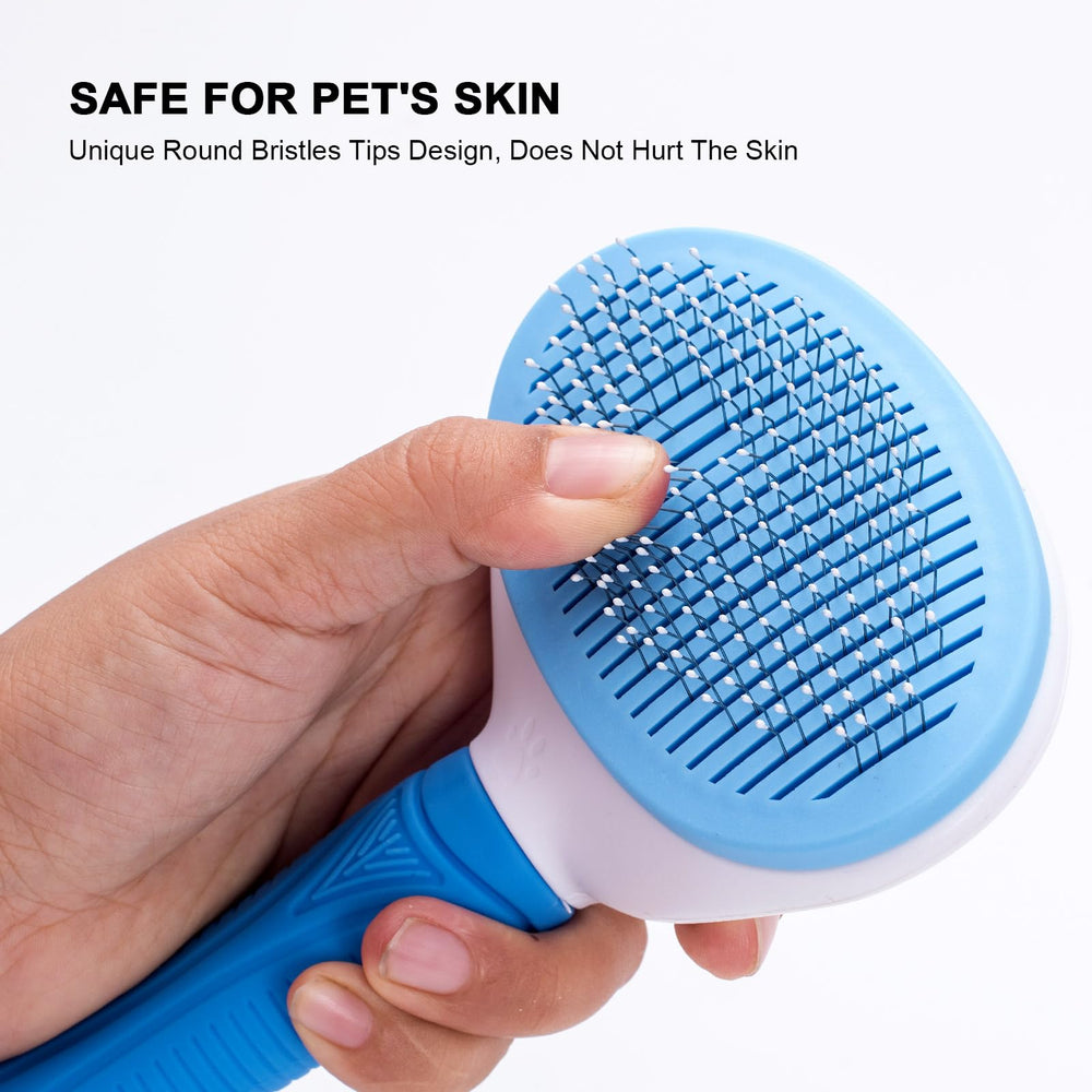 Aogeili slicker brush for long-haired dogs showing a cleaner, tangle-free coat.