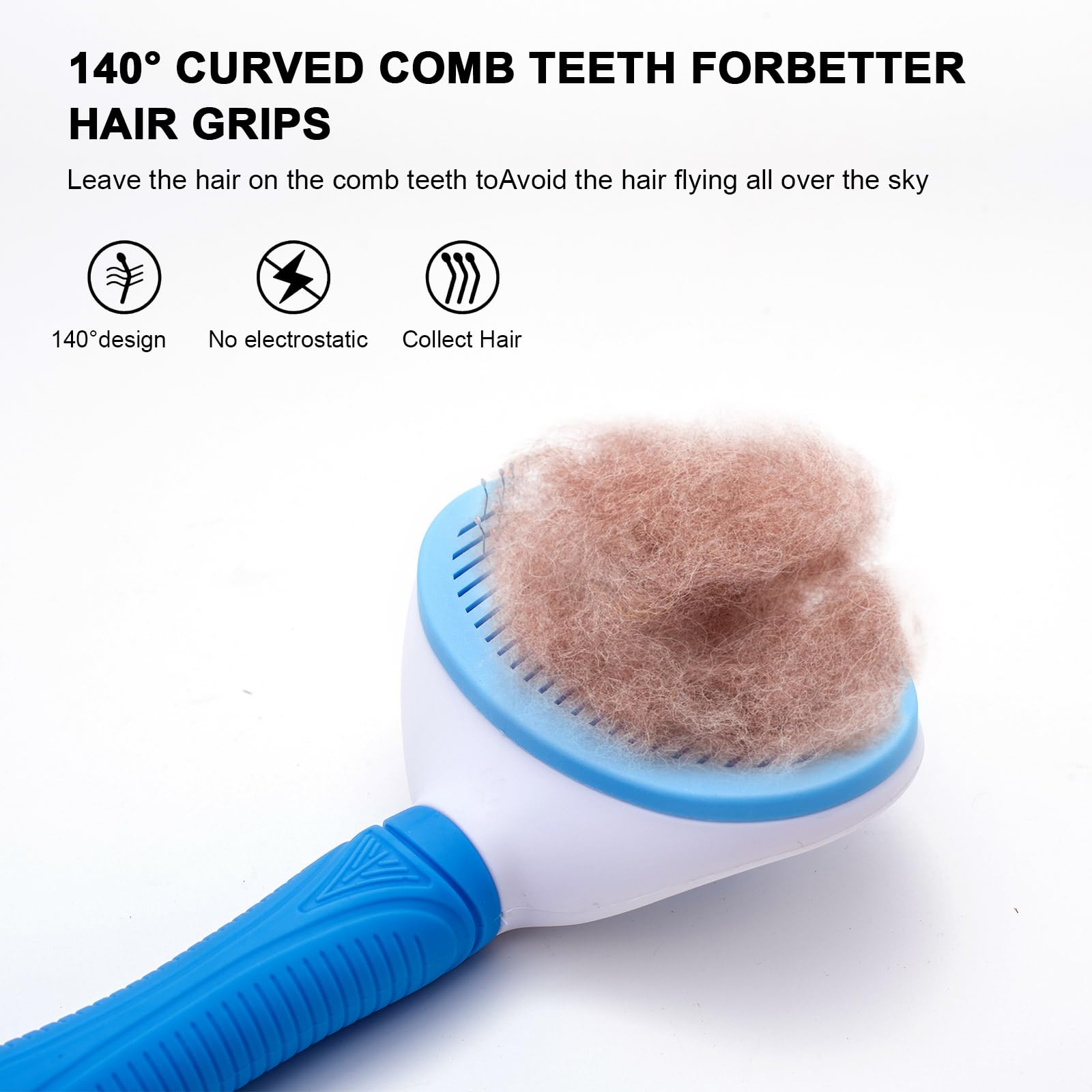 Aogeili slicker brush used on a puppy for gentle coat care.