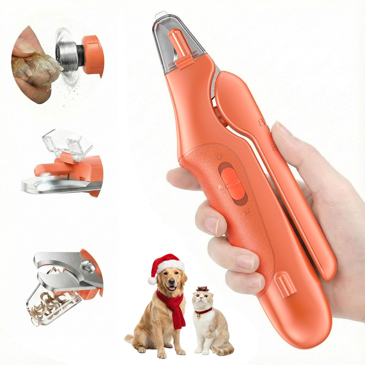 Aoioploa 2-in-1 nail clippers with LED lights for precise pet trimming.