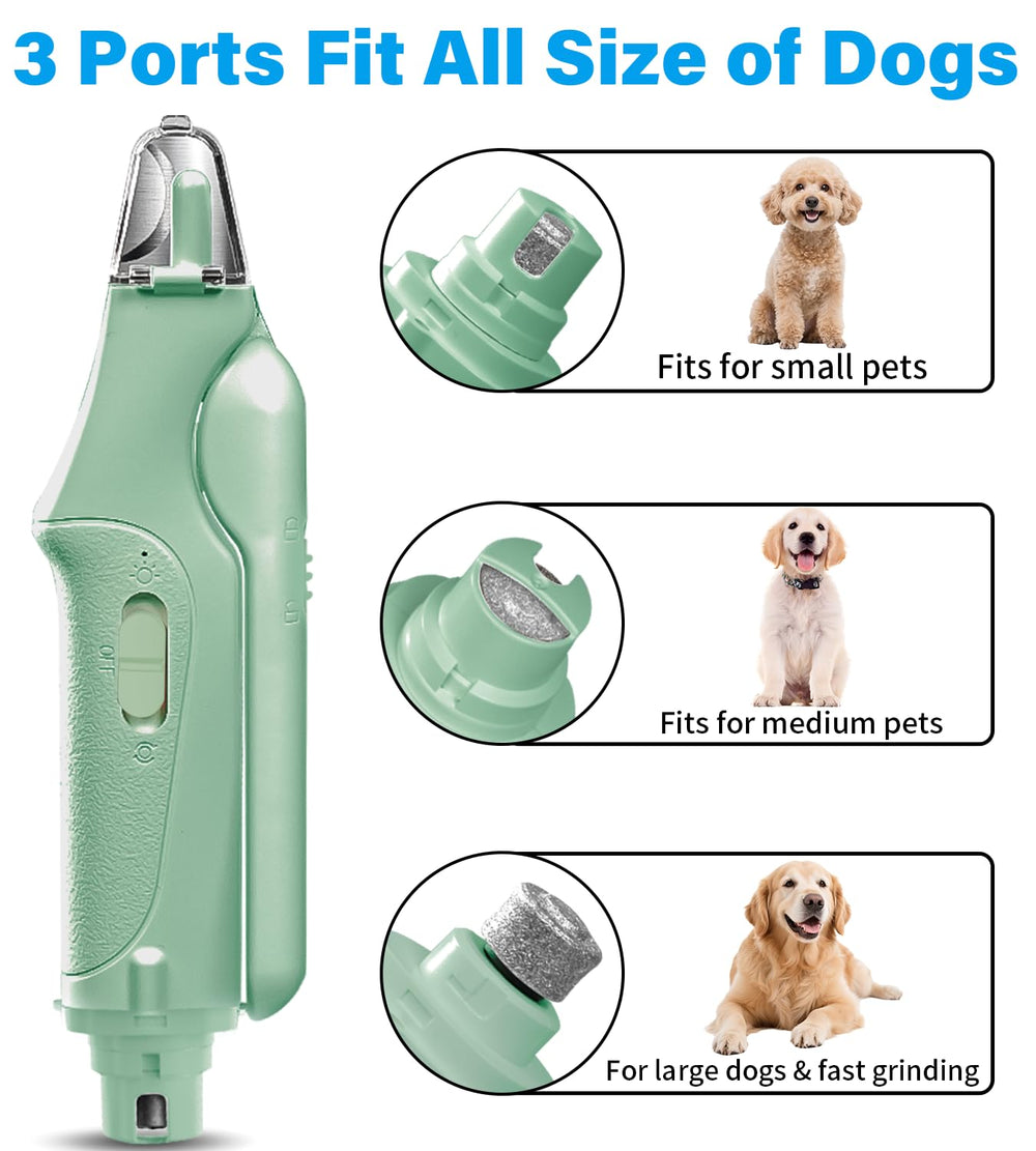 Aoioploa low-noise operation reduces pet stress during nail care.