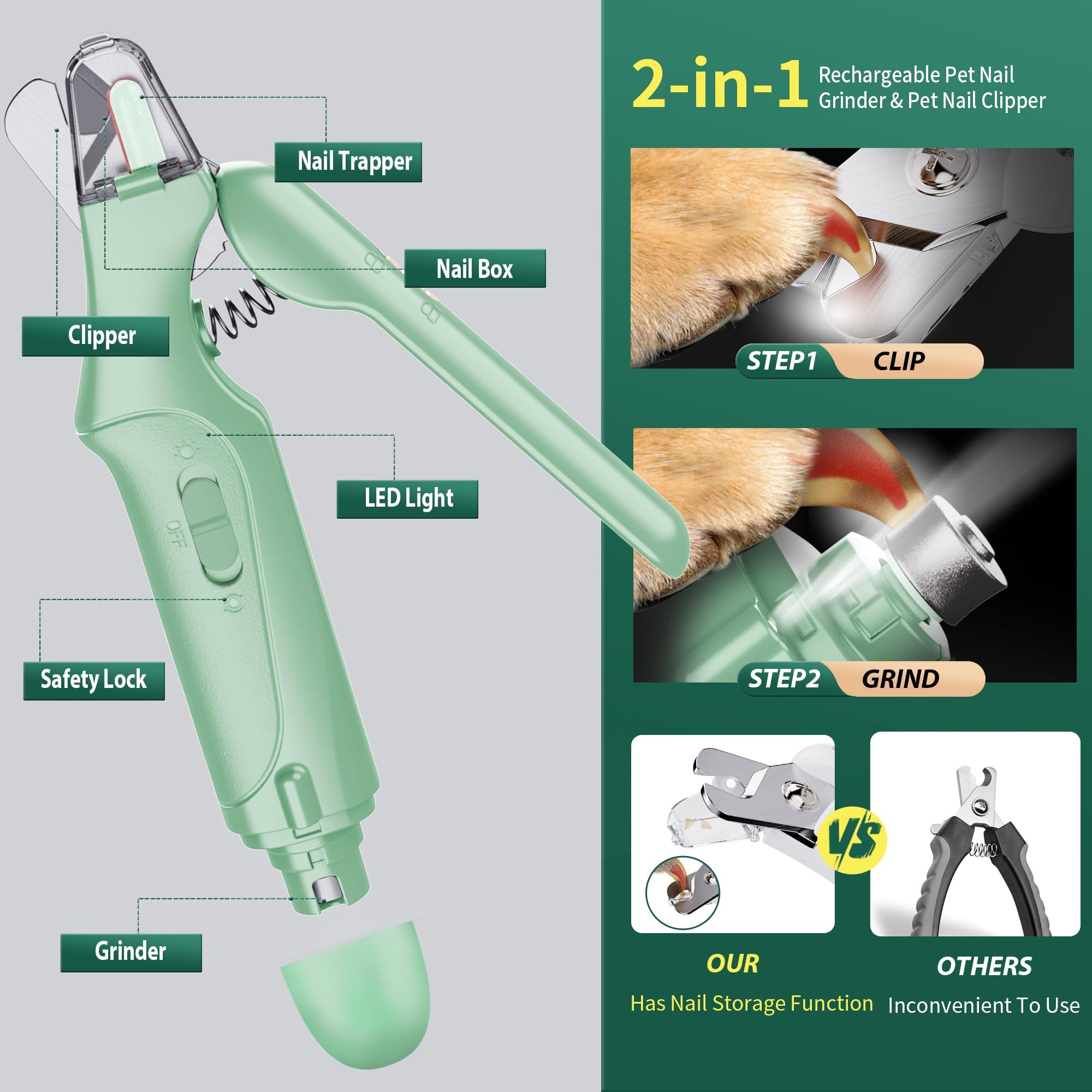 Aoioploa nail trimmer with catcher showcasing mess-free nail cleanup.