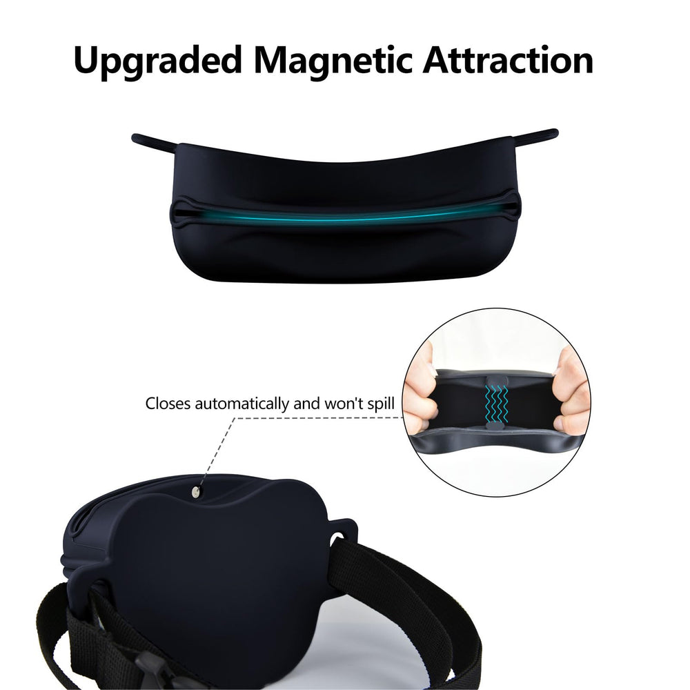 AOKLANT Snack Pouch Magnetic Closure Auto Close prevents spills during movement.
