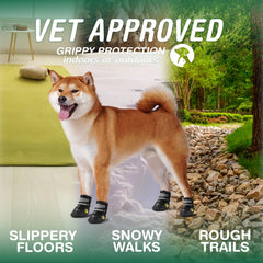 AOKOWN dog shoes double straps ensure easy on off and secure support