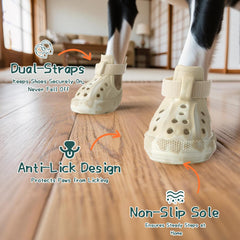 AOKOWN dog shoes rinse clean and dry quickly after mud or rain.