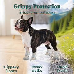 AOKOWN dog shoes with durable rubber soles for traction on outdoor surfaces