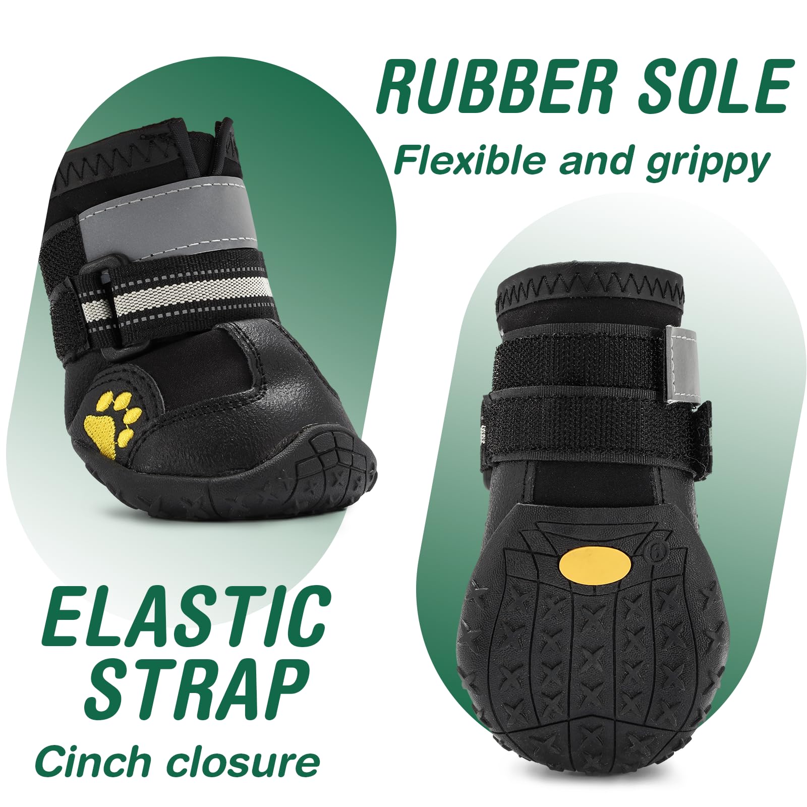 AOKOWN black dog boots add stylish color options for your pup