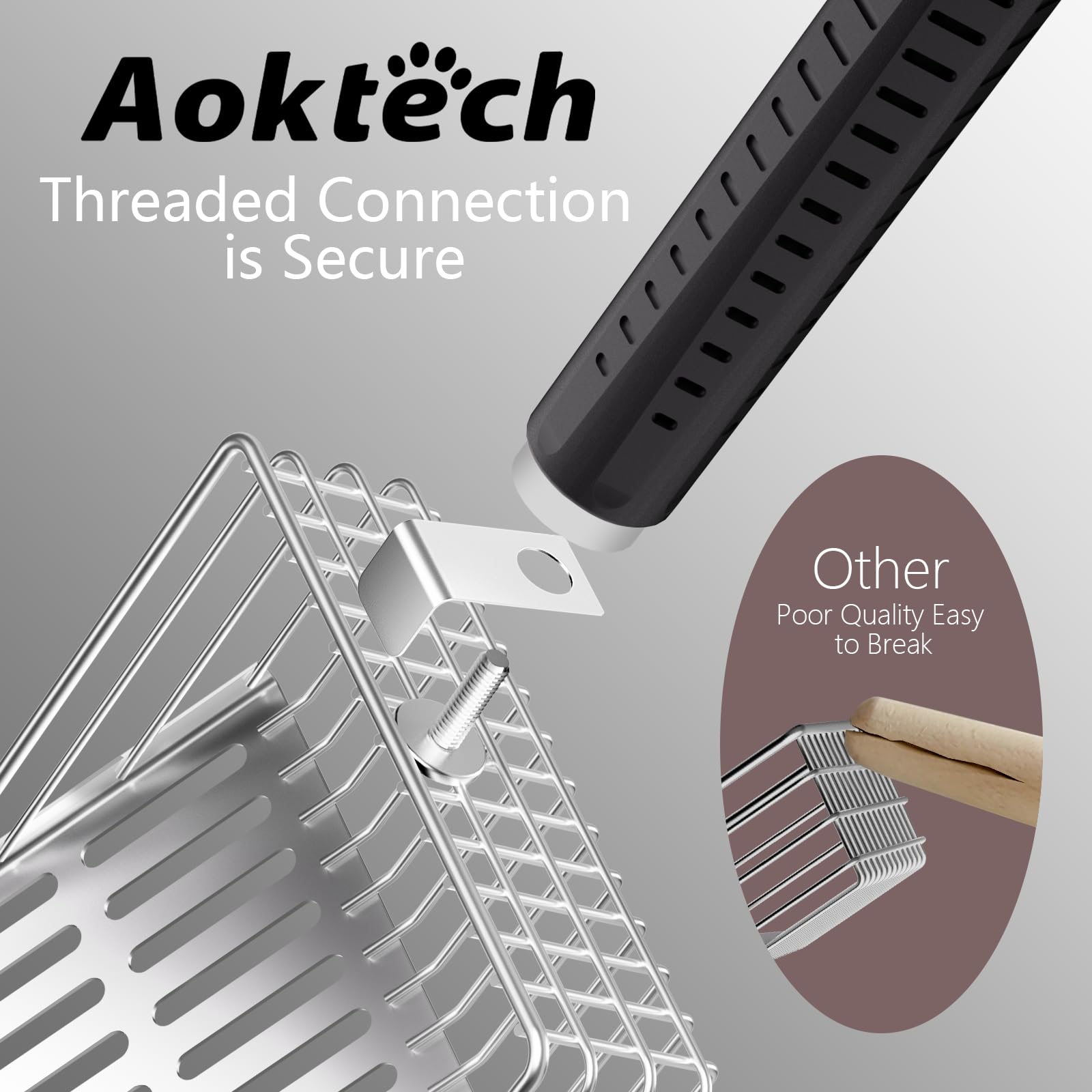 Aoktech scoop works with all litter types including clumping and silica gels.